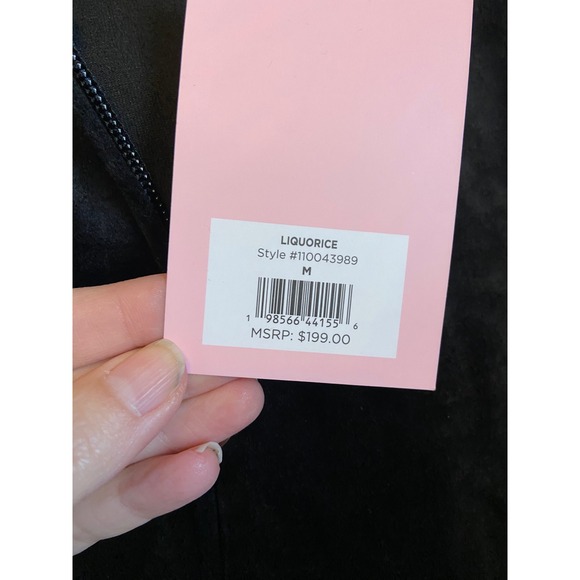 Juicy Couture Black Velour Tracksuit Set Hoodie Pants Logo Size Medium NWT - Picture 3 of 6